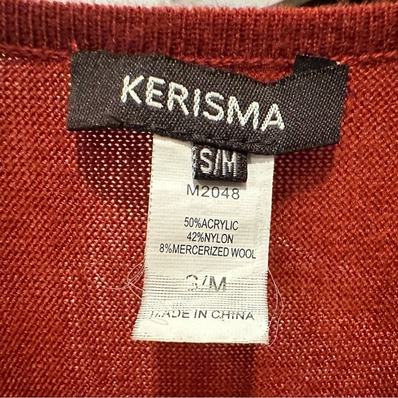 Kerisma Rust V-Neck Blouse S/M - Picture 2 of 4